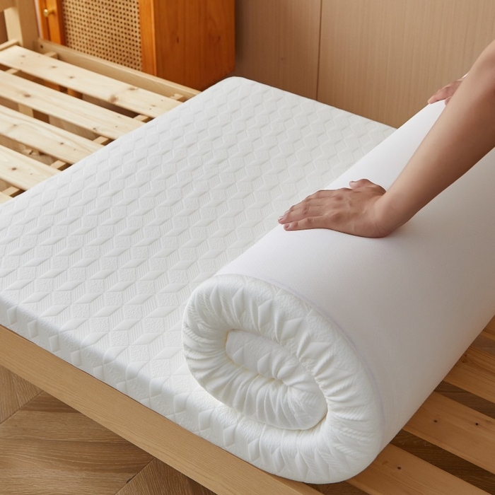 91家纺网 家纺一手货源 找家纺 薇梦蚊帐 2025新款可拆洗针织棉海绵床垫 菱镜-白