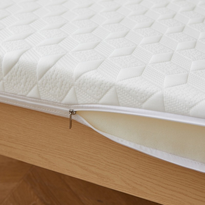 91家纺网 家纺一手货源 找家纺 薇梦蚊帐 2025新款可拆洗针织棉海绵床垫 菱镜-白