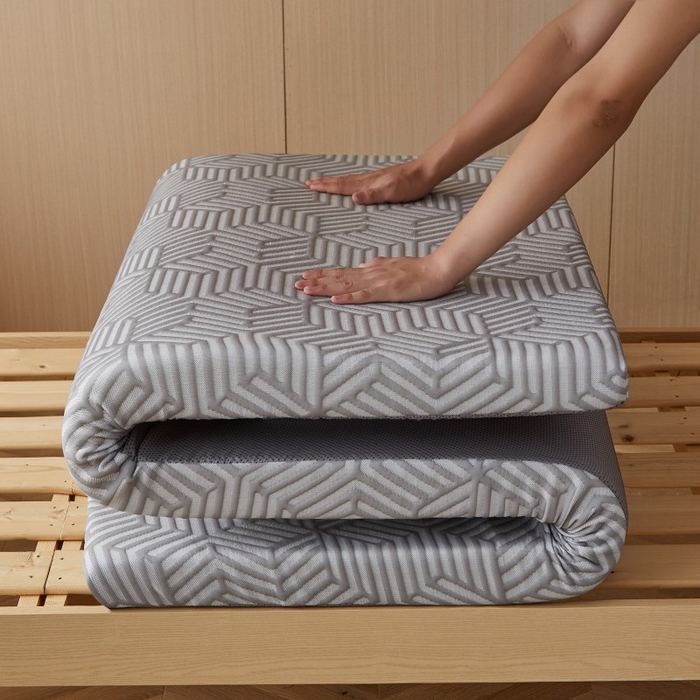 91家纺网 家纺一手货源 找家纺 薇梦蚊帐 2025新款可拆洗针织棉海绵床垫 菱镜-灰