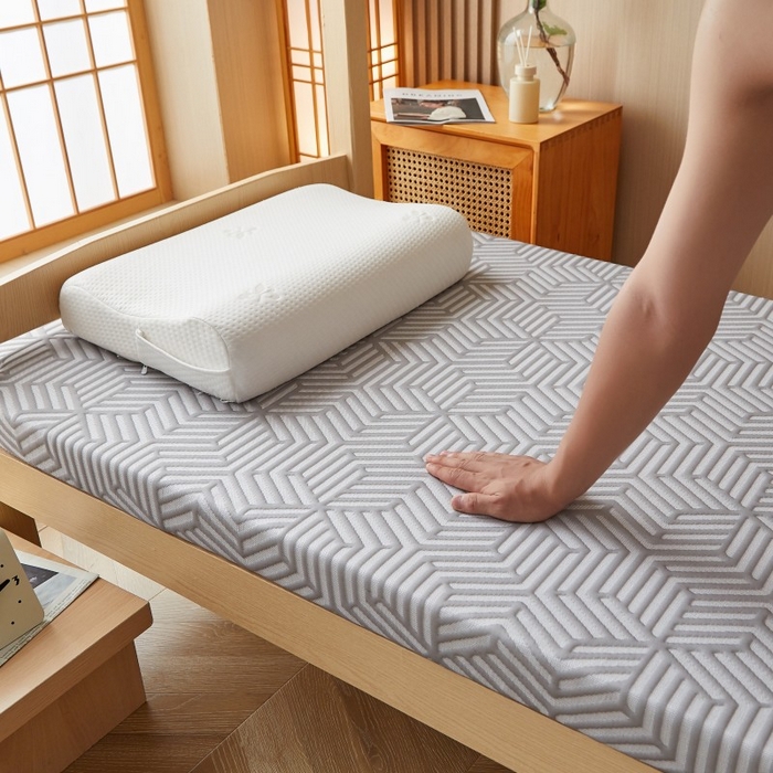 91家纺网 家纺一手货源 找家纺 薇梦蚊帐 2025新款可拆洗针织棉海绵床垫 菱镜-灰