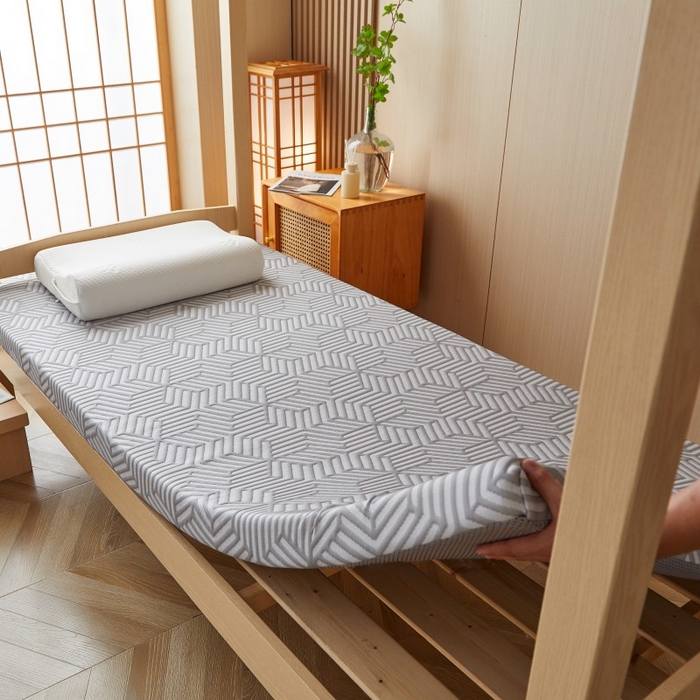 91家纺网 家纺一手货源 找家纺 薇梦蚊帐 2025新款可拆洗针织棉海绵床垫 菱镜-灰