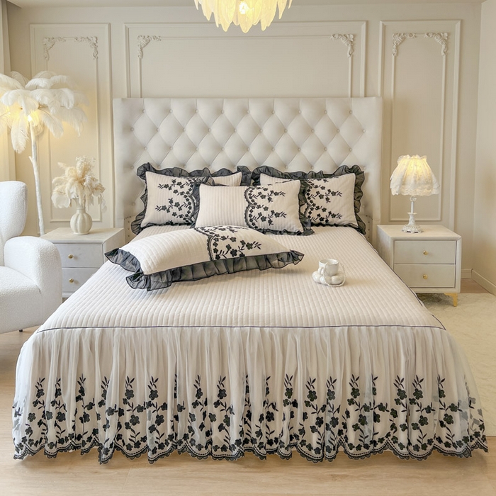 91家纺网 家纺一手货源 找家纺 恋尚 2025春夏新款香云纱床裙单床裙床裙单件-赫本妮娅 赫本妮娅-奶咖