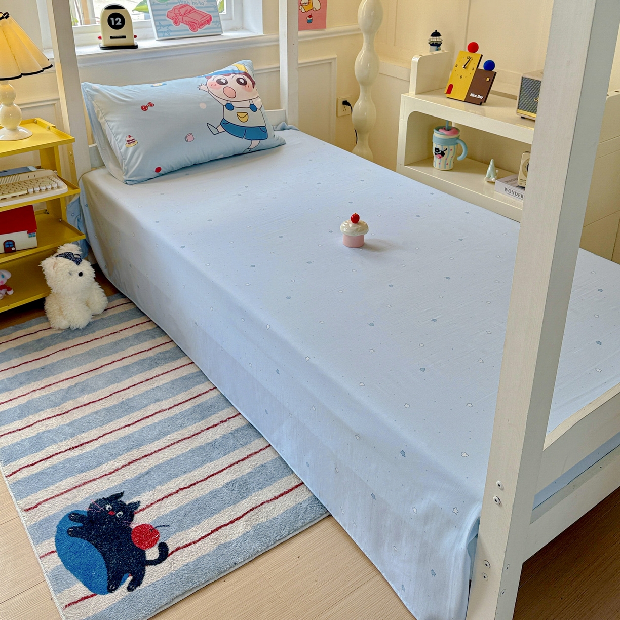 91家纺网 家纺一手货源 找家纺 海岛哥哥 2025新款软柔棉105g大版双面印花宿舍学生三件套上下铺三件套 小新的好友