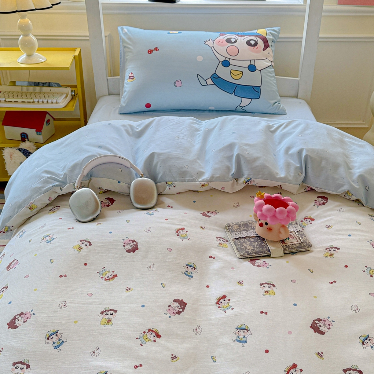 91家纺网 家纺一手货源 找家纺 海岛哥哥 2025新款软柔棉105g大版双面印花宿舍学生三件套上下铺三件套 小新的好友