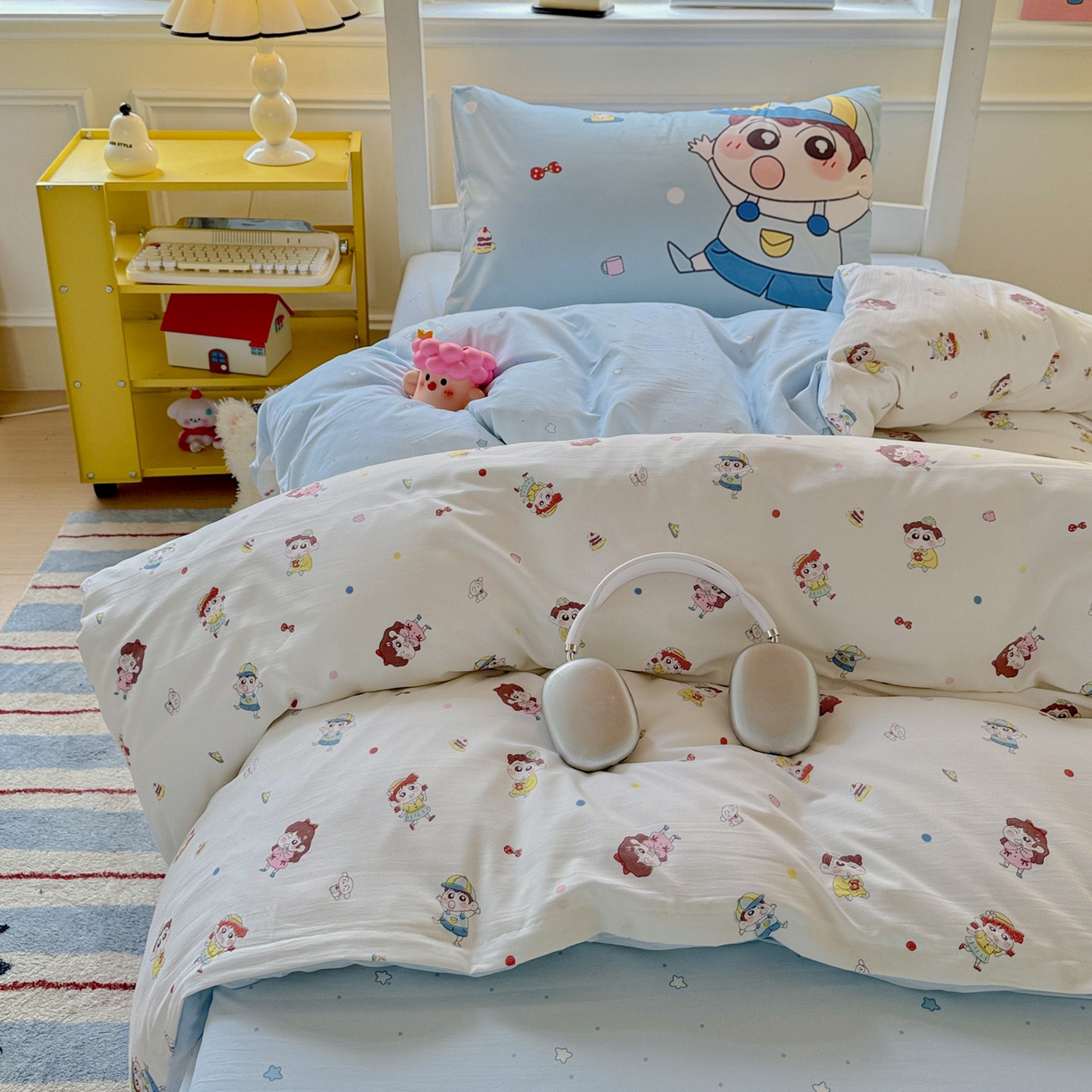 91家纺网 家纺一手货源 找家纺 海岛哥哥 2025新款软柔棉105g大版双面印花宿舍学生三件套上下铺三件套 小新的好友