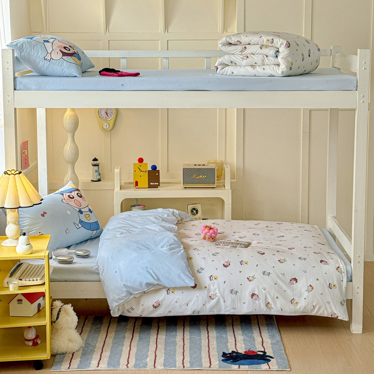 91家纺网 家纺一手货源 找家纺 海岛哥哥 2025新款软柔棉105g大版双面印花宿舍学生三件套上下铺三件套 小新的好友