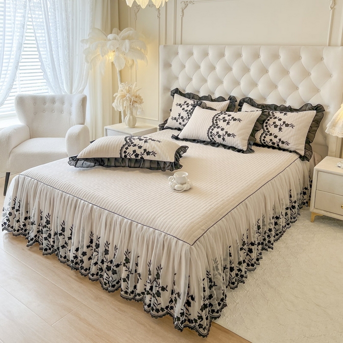 91家纺网 家纺一手货源 找家纺 恋尚 2025春夏新款香云纱床裙单床裙床裙单件-赫本妮娅 赫本妮娅-奶咖