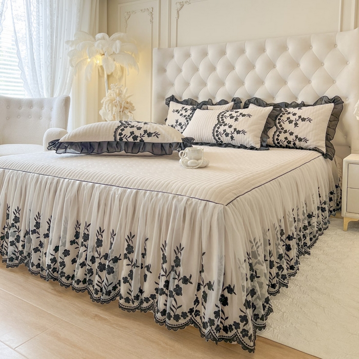 91家纺网 家纺一手货源 找家纺 恋尚 2025春夏新款香云纱床裙单床裙床裙单件-赫本妮娅 赫本妮娅-奶咖