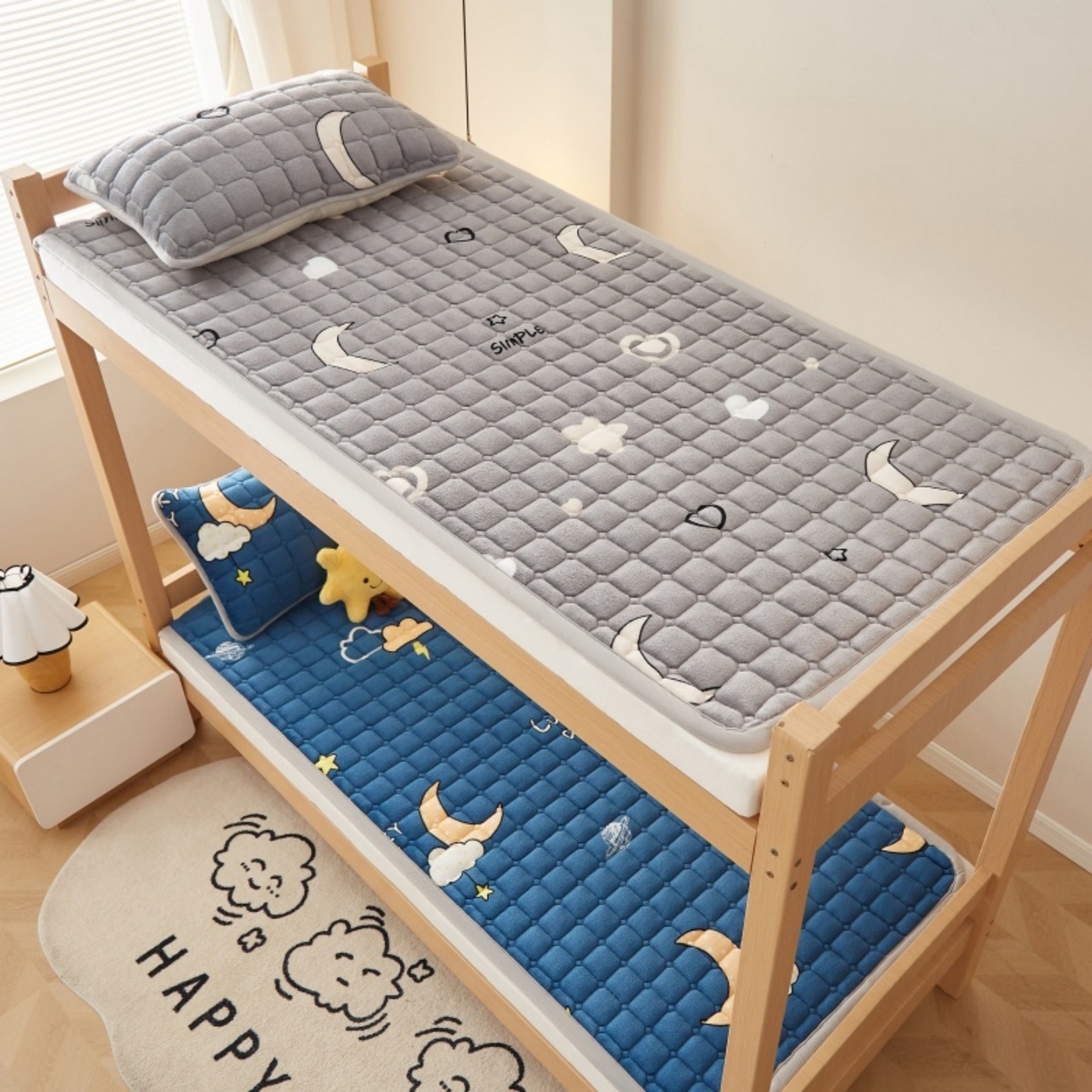 91家纺网 家纺一手货源 找家纺 奇丝雅 2025新款A类牛奶绒床褥床垫家用学生宿舍上下铺寝室软垫床护垫夹棉褥子-学生床垫 满天星