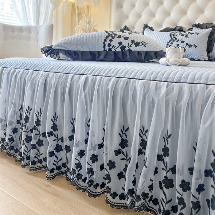 91家纺网 家纺一手货源 找家纺 恋尚 2025春夏新款香云纱床裙单床裙床裙单件-赫本妮娅 赫本妮娅-天空蓝