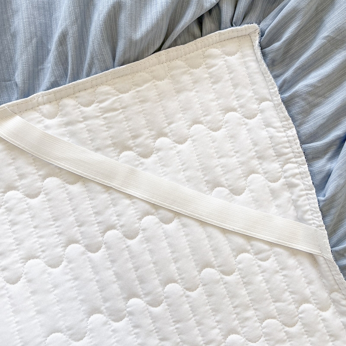 91家纺网 家纺一手货源 找家纺 恋尚 2025春夏新款香云纱床裙单床裙床裙单件-赫本妮娅 赫本妮娅-天空蓝