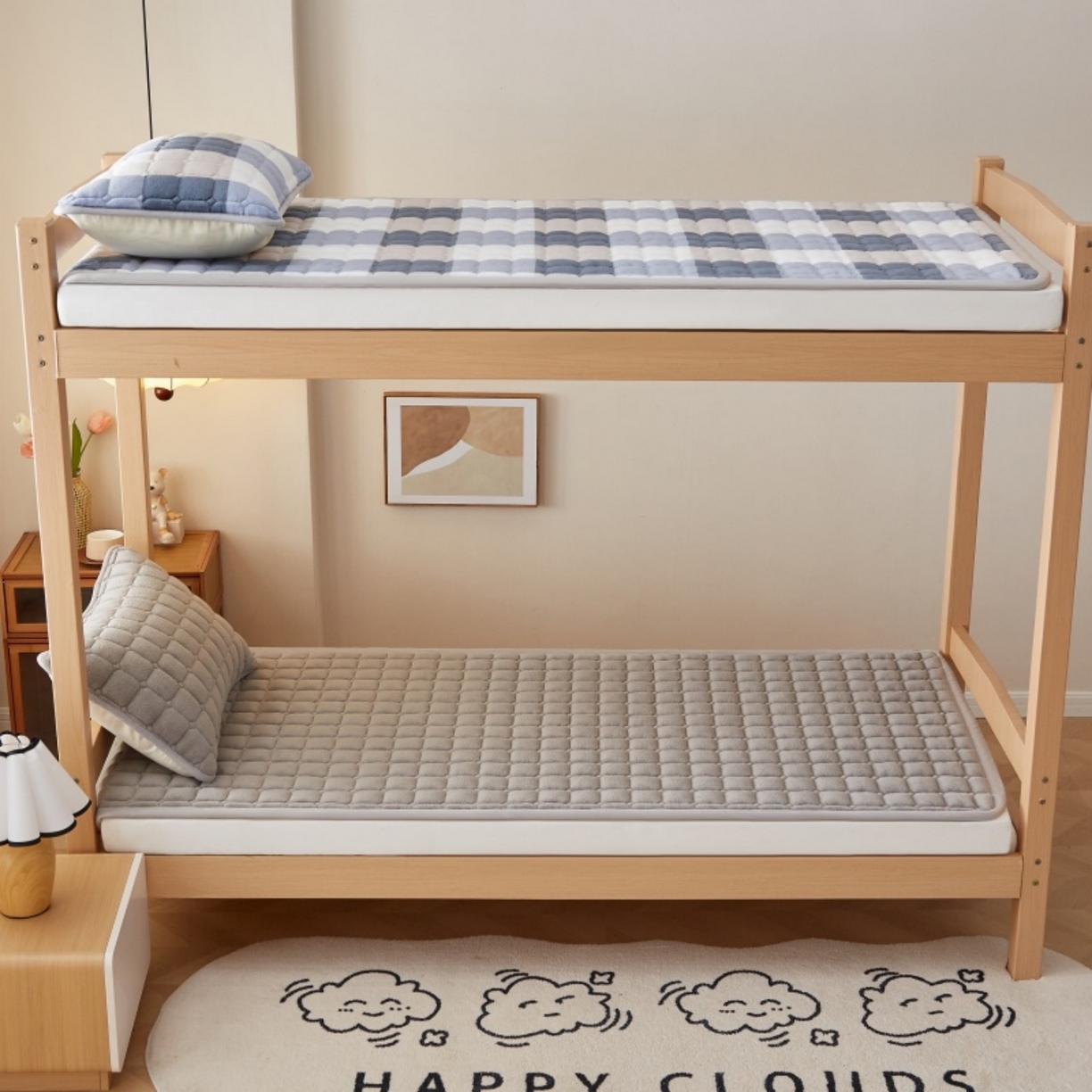 91家纺网 家纺一手货源 找家纺 奇丝雅 2025新款A类牛奶绒床褥床垫家用学生宿舍上下铺寝室软垫床护垫夹棉褥子-学生床垫 高级灰