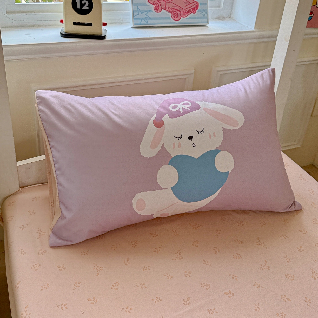 91家纺网 家纺一手货源 找家纺 海岛哥哥 2025新款软柔棉105g大版双面印花宿舍学生三件套上下铺三件套 兔软软