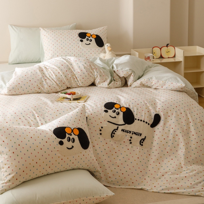 91家纺网 家纺一手货源 找家纺 卡姿家纺 2025秋冬治愈系卡通萌趣系列第一季 小狗曲奇