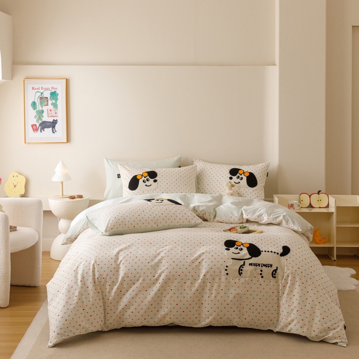 91家纺网 家纺一手货源 找家纺 卡姿家纺 2025秋冬治愈系卡通萌趣系列第一季 小狗曲奇