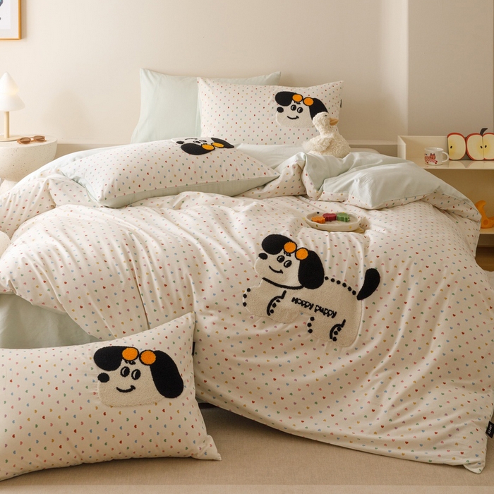 91家纺网 家纺一手货源 找家纺 卡姿家纺 2025秋冬治愈系卡通萌趣系列第一季 小狗曲奇