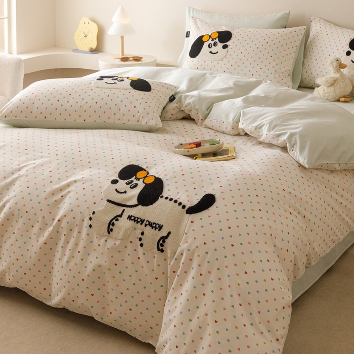 91家纺网 家纺一手货源 找家纺 卡姿家纺 2025秋冬治愈系卡通萌趣系列第一季 小狗曲奇