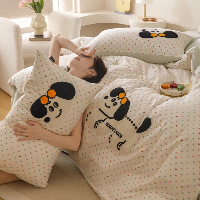 91家纺网 家纺一手货源 找家纺 卡姿家纺 2025秋冬治愈系卡通萌趣系列第一季 小狗曲奇