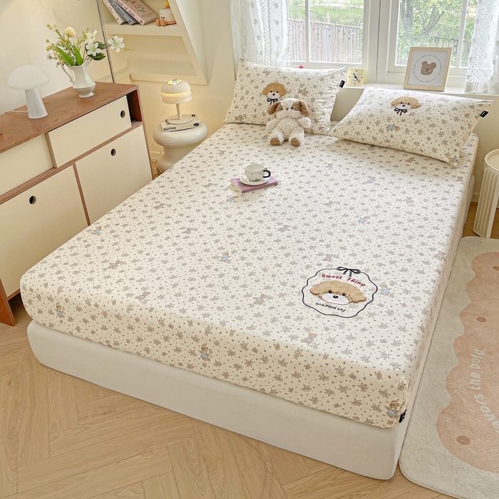 91家纺网 家纺一手货源 找家纺 （总）卡姿家纺 2025秋冬ins小清新印花 — 床笠三件套