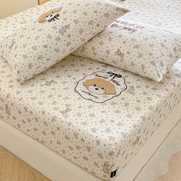 91家纺网 家纺一手货源 找家纺 （总）卡姿家纺 2025秋冬ins小清新印花 — 床笠三件套