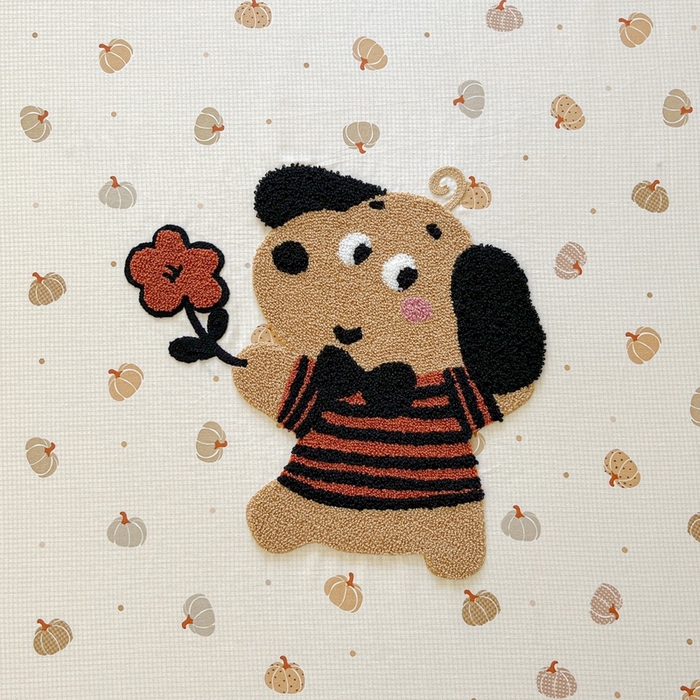 91家纺网 家纺一手货源 找家纺 卡姿家纺 2025秋冬ins小清新印花 — 床笠三件套 小狗南瓜