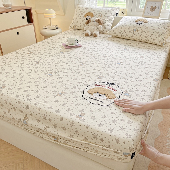 91家纺网 家纺一手货源 找家纺 （总）卡姿家纺 2025秋冬ins小清新印花 — 床笠三件套