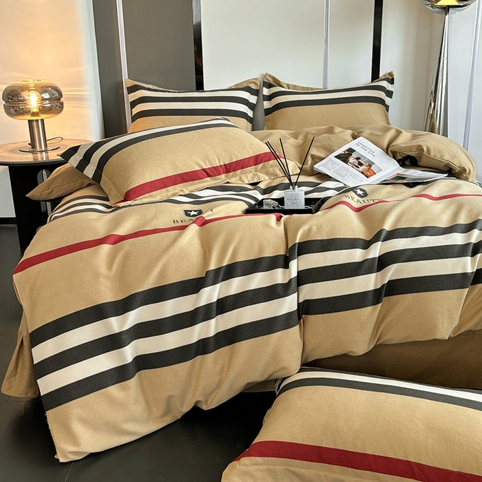 慕木家纺 2025新款A类高端无印风卡通高克重170克阳光暖绒四件套系列 极简格调-黄