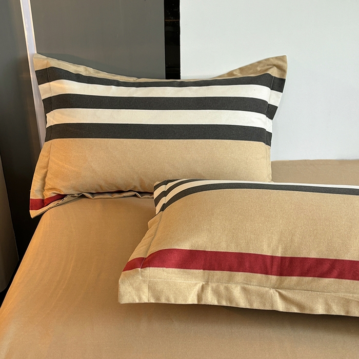 91家纺网 家纺一手货源 找家纺 慕木家纺 2025新款A类高端无印风卡通高克重170克阳光暖绒四件套系列 极简格调-黄