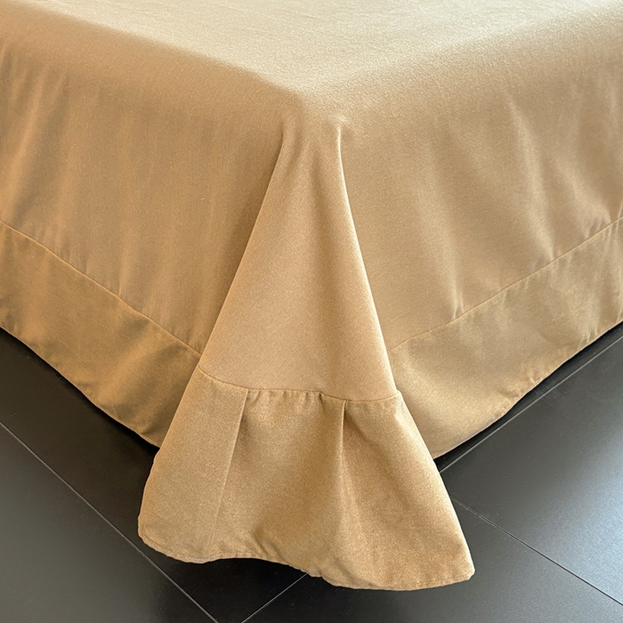 91家纺网 家纺一手货源 找家纺 慕木家纺 2025新款A类高端无印风卡通高克重170克阳光暖绒四件套系列 爱马仕-咖