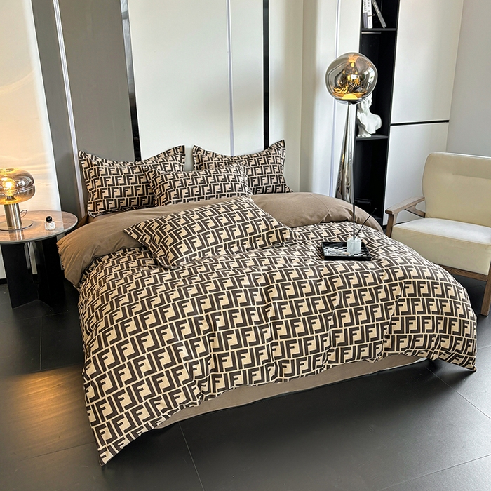 91家纺网 家纺一手货源 找家纺 慕木家纺 2025新款A类高端无印风卡通高克重170克阳光暖绒四件套系列 芬迪格