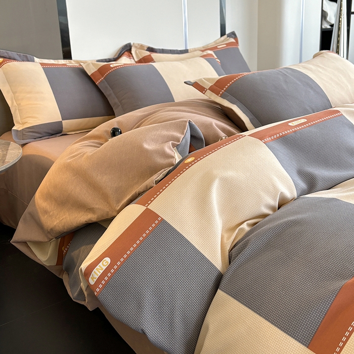 91家纺网 家纺一手货源 找家纺 慕木家纺 2025新款A类高端无印风卡通高克重170克阳光暖绒单被套单品被套单件被套系列 爵士氛围-粉