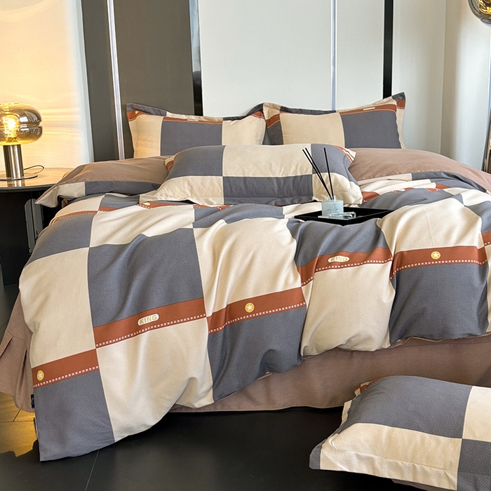 91家纺网 家纺一手货源 找家纺 慕木家纺 2025新款A类高端无印风卡通高克重170克阳光暖绒单被套单品被套单件被套系列 爵士氛围-粉