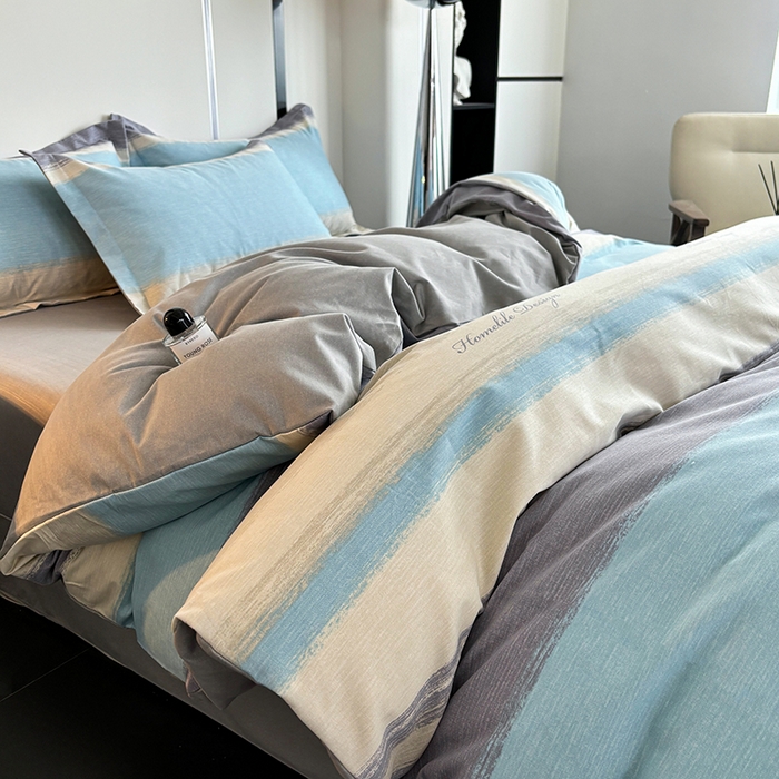 慕木家纺 2025新款A类高端无印风卡通高克重170克阳光暖绒单被套单品被套单件被套系列 乐享主义-蓝