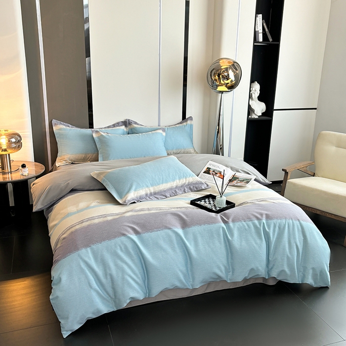 91家纺网 家纺一手货源 找家纺 慕木家纺 2025新款A类高端无印风卡通高克重170克阳光暖绒单被套单品被套单件被套系列 乐享主义-蓝