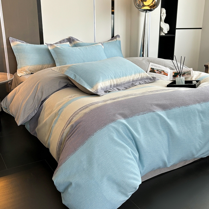 91家纺网 家纺一手货源 找家纺 慕木家纺 2025新款A类高端无印风卡通高克重170克阳光暖绒单被套单品被套单件被套系列 乐享主义-蓝