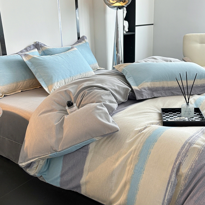 91家纺网 家纺一手货源 找家纺 慕木家纺 2025新款A类高端无印风卡通高克重170克阳光暖绒单被套单品被套单件被套系列 乐享主义-蓝