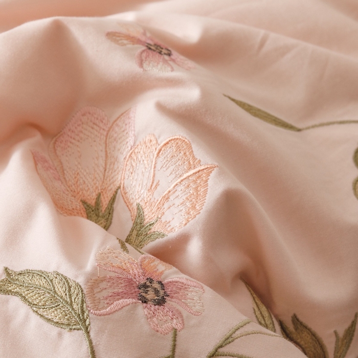 91家纺网 家纺一手货源 找家纺 （总）卡姿家纺 2025秋冬小清新绣花+印花四件套-茉莉