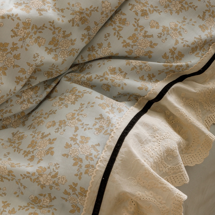 91家纺网 家纺一手货源 找家纺 （总）卡姿家纺 2025新款小法式镂空棉布花边款四件套