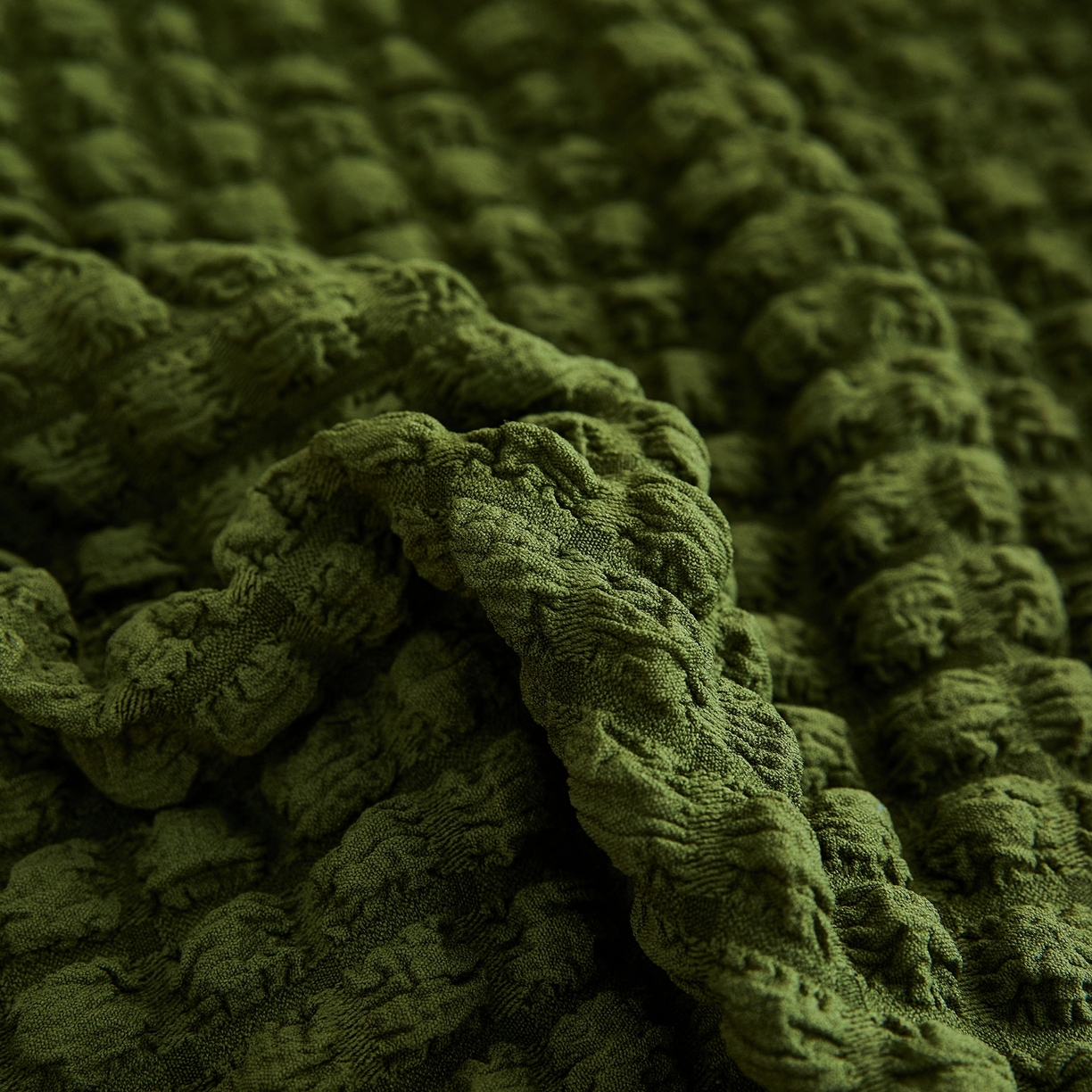 91家纺网 家纺一手货源 找家纺 布兰鸟【沙发套】 2025新款泡泡沙发套组合L型【英文裙摆款】 豆沙绿