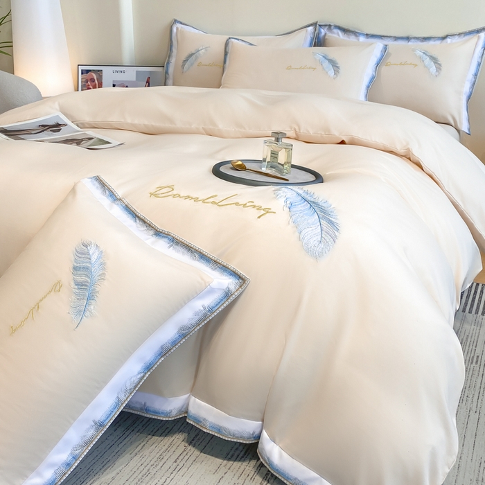 91家纺网 家纺一手货源 找家纺 （总）花愿（原花纪） 2025新款水洗棉刺绣三角针四件套系列-芭提雅