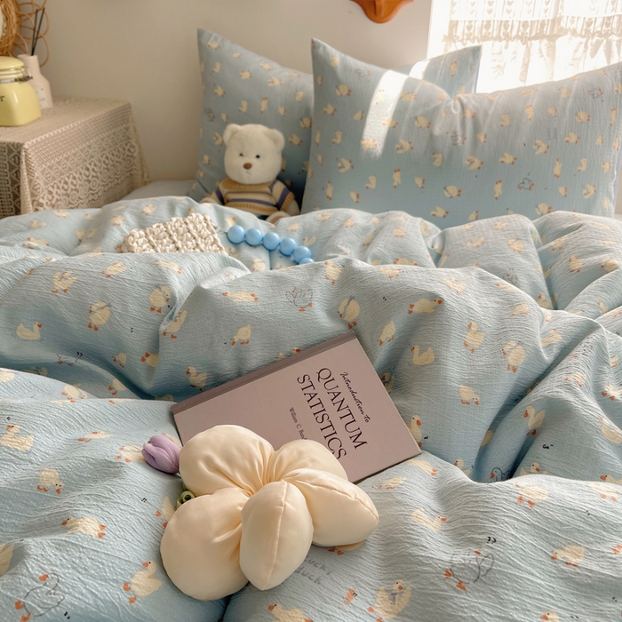 91家纺网 家纺一手货源 找家纺 （总）沐芷 2025 双层纱四件套直播 开学季宿舍三件套  单被套/四件套--提供买家秀