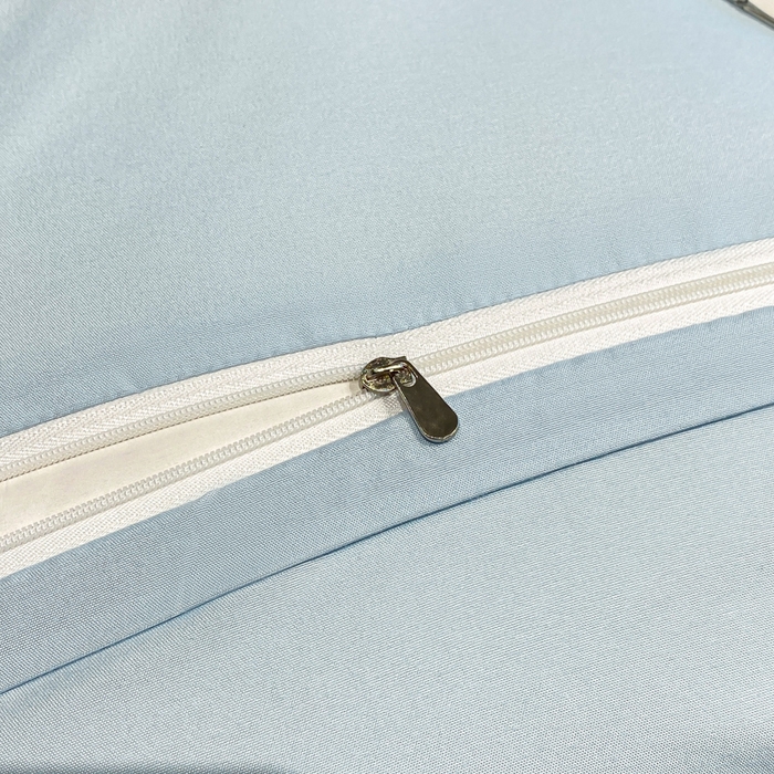 91家纺网 家纺一手货源 找家纺 花愿（原花纪） 2026新款加密水洗棉刺绣四件套-蓝羽 天空蓝