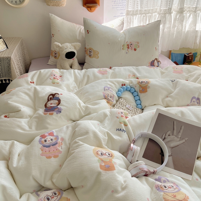 91家纺网 家纺一手货源 找家纺 沐芷 2025 木棉双层纱A类四件套直播 开学季宿舍三件套  单被套/四件套--提供买家秀 彼岸-拉布大王