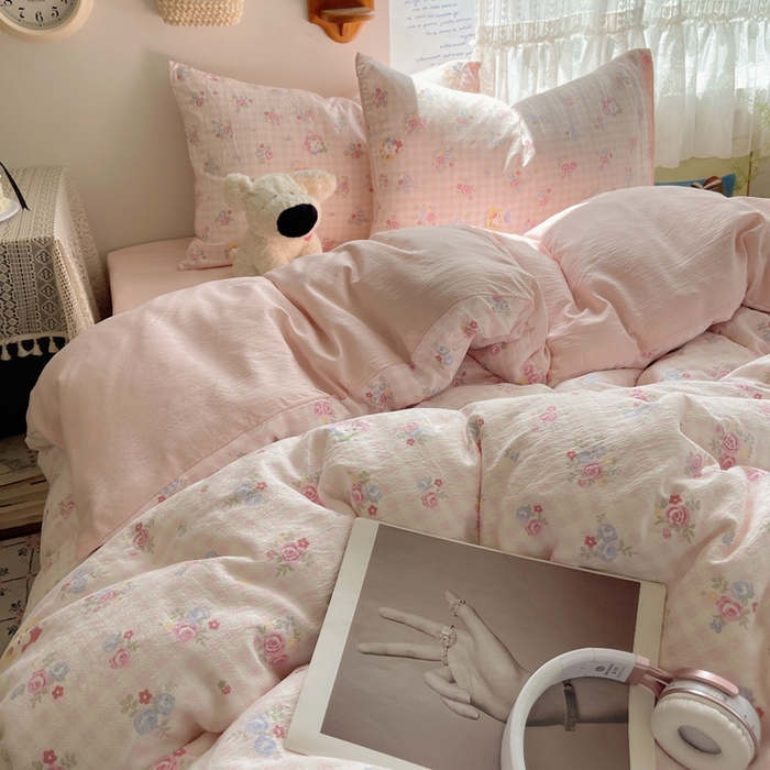 91家纺网 家纺一手货源 找家纺 沐芷 2025 木棉双层纱A类四件套直播 开学季宿舍三件套  单被套/四件套--提供买家秀 彼岸-萌主后花园