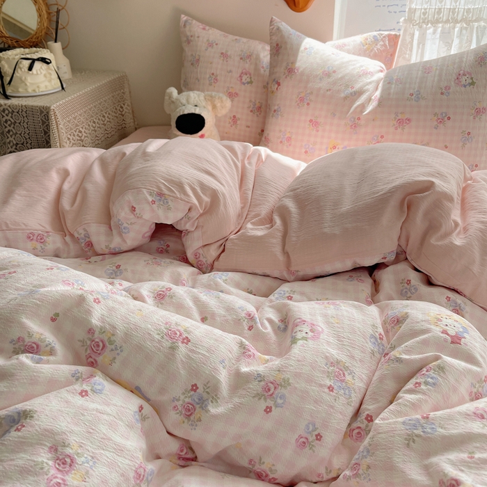 91家纺网 家纺一手货源 找家纺 沐芷 2025 木棉双层纱A类四件套直播 开学季宿舍三件套  单被套/四件套--提供买家秀 彼岸-萌主后花园