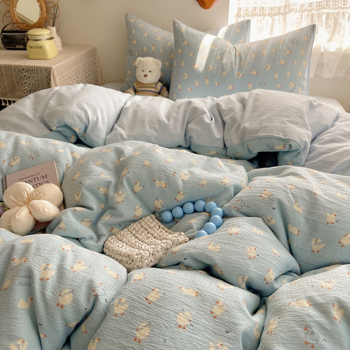 91家纺网 家纺一手货源 找家纺 （总）沐芷 2025 双层纱四件套直播 开学季宿舍三件套  单被套/四件套--提供买家秀