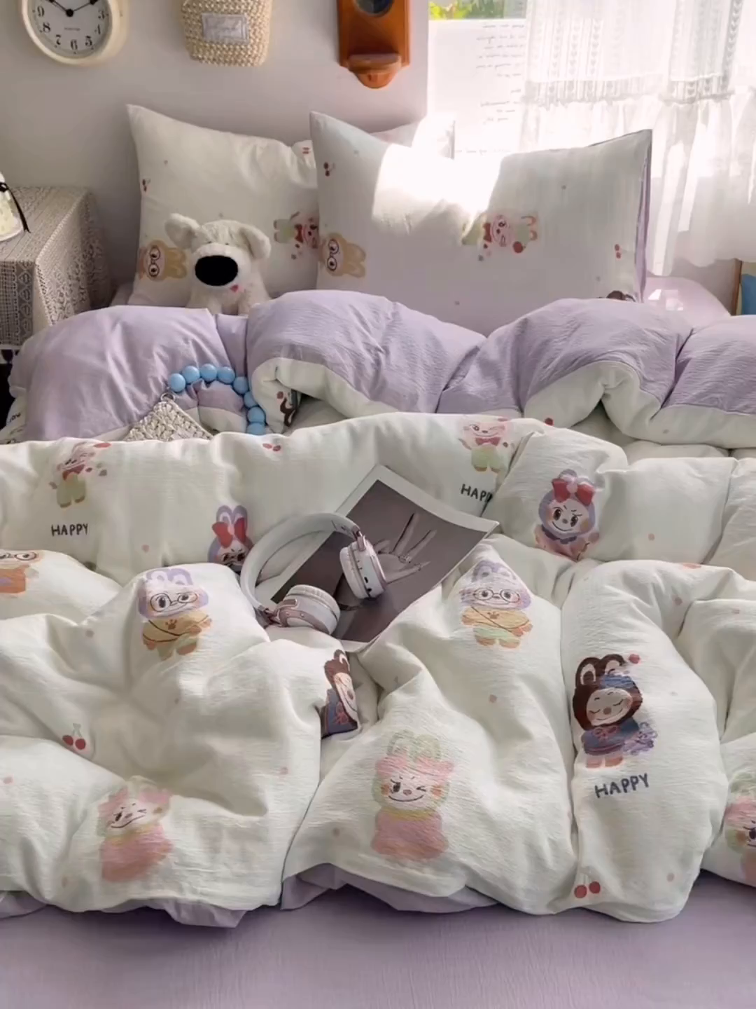 91家纺网 家纺一手货源 找家纺 沐芷 2025 木棉双层纱A类四件套直播 开学季宿舍三件套  单被套/四件套--提供买家秀 彼岸-拉布大王