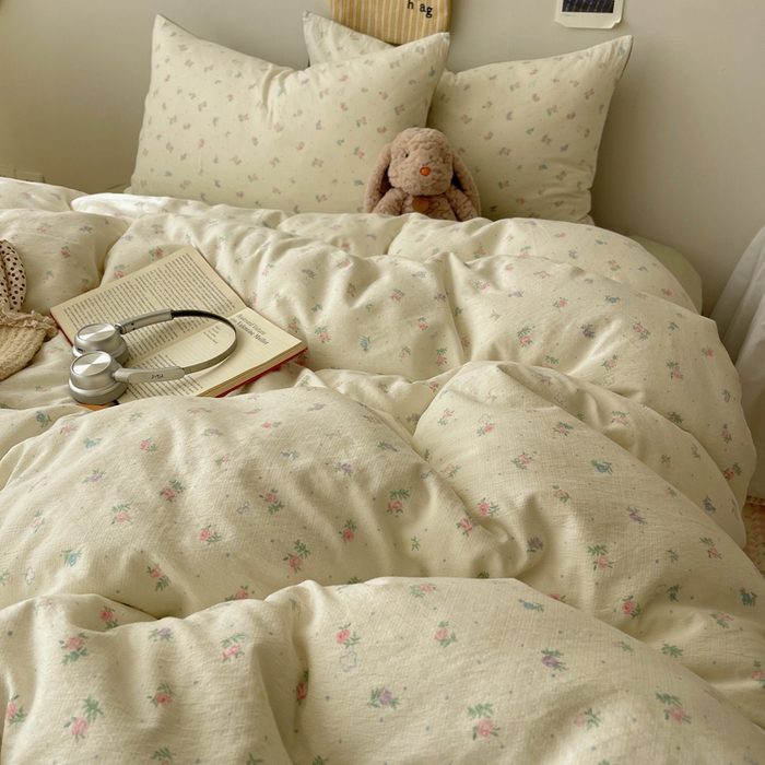 91家纺网 家纺一手货源 找家纺 沐芷 2025 木棉双层纱A类四件套直播 开学季宿舍三件套  单被套/四件套--提供买家秀 彼岸-初恋