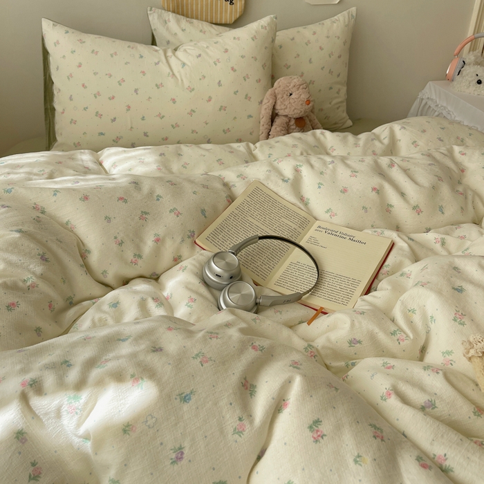 91家纺网 家纺一手货源 找家纺 沐芷 2025 木棉双层纱A类四件套直播 开学季宿舍三件套  单被套/四件套--提供买家秀 彼岸-初恋