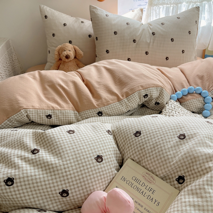 91家纺网 家纺一手货源 找家纺 沐芷 2025 木棉双层纱A类四件套直播 开学季宿舍三件套  单被套/四件套--提供买家秀 彼岸-罗格先生